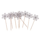 10 Pieces Glitter Snowflake Cake Picks Kids Adults Birthday Party Festival Xmas Wedding Cupcake Toppers Favors