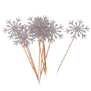 10 Pieces Glitter Snowflake Cake Picks Kids Adults Birthday Party Festival Xmas Wedding Cupcake Toppers Favors