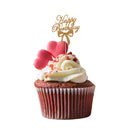 10x Glitter Gold Paper HAPPY BIRTHDAY Alphabets Cake Cupcake Toppers Picks Party DÃ©cor
