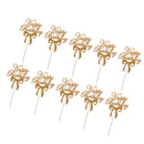 10x Glitter Gold Paper HAPPY BIRTHDAY Alphabets Cake Cupcake Toppers Picks Party DÃ©cor
