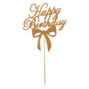 10x Glitter Gold Paper HAPPY BIRTHDAY Alphabets Cake Cupcake Toppers Picks Party DÃ©cor