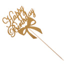 10x Glitter Gold Paper HAPPY BIRTHDAY Alphabets Cake Cupcake Toppers Picks Party DÃ©cor