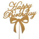 10x Glitter Gold Paper HAPPY BIRTHDAY Alphabets Cake Cupcake Toppers Picks Party DÃ©cor