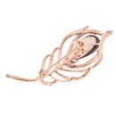 Antique Purple Waterdrop Rhinestone Brooch Women Lady Feather Gold Plated Crystal Diamante Corsage Brooch Pin Jewelry