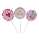 Pack of 30 It's a Girl Happy Valentine Cake Topper Baby Announcement Cupcake Picks