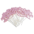 30pcs Paper Horse Cupcake Picks Cake Toppers Party Baby Shower Pink