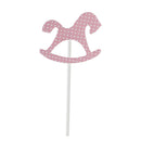 30pcs Paper Horse Cupcake Picks Cake Toppers Party Baby Shower Pink