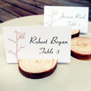 Chic Shabby Style Wood Log Card Holder with Card Wedding Place Card Table Decor