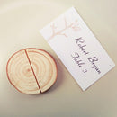 Chic Shabby Style Wood Log Card Holder with Card Wedding Place Card Table Decor