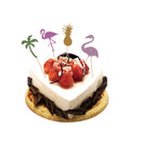 Set of 4pcs Shiny Tropical Style Cupcake Food Picks Cake Toppers Party Decoration