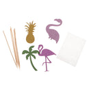 Set of 4pcs Shiny Tropical Style Cupcake Food Picks Cake Toppers Party Decoration