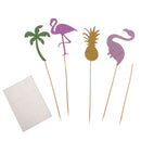 Set of 4pcs Shiny Tropical Style Cupcake Food Picks Cake Toppers Party Decoration