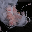 Handmade Bridal Wedding White Veil 2 Tier with Barrette Bride To Be Fancy Dress Veil Flower Garland Pearl Veil
