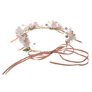 Vintage Floral Hair Band Vine Headband Flower Girl Boho Tiara Women Bridal Wedding Headpiece Ribbon Crown Wreath