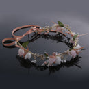 Vintage Floral Hair Band Vine Headband Flower Girl Boho Tiara Women Bridal Wedding Headpiece Ribbon Crown Wreath