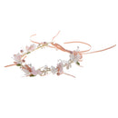 Vintage Floral Hair Band Vine Headband Flower Girl Boho Tiara Women Bridal Wedding Headpiece Ribbon Crown Wreath