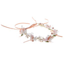 Vintage Floral Hair Band Vine Headband Flower Girl Boho Tiara Women Bridal Wedding Headpiece Ribbon Crown Wreath