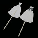 Pack of 6 Bride Dress Cupcake Cake Topper Food Picks Wedding Party Cake Centerpieces