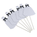 Pack of 6 Bride Dress Cupcake Cake Topper Food Picks Wedding Party Cake Centerpieces