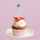 Pack of 6 Bride Dress Cupcake Cake Topper Food Picks Wedding Party Cake Centerpieces