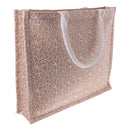 White Lace Women Handbag Brown Linen Shopping Bag Rustic Flower Bag Decor