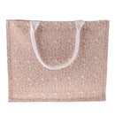 White Lace Women Handbag Brown Linen Shopping Bag Rustic Flower Bag Decor