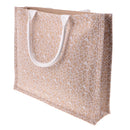 White Lace Women Handbag Brown Linen Shopping Bag Rustic Flower Bag Decor