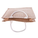 White Lace Women Handbag Brown Linen Shopping Bag Rustic Flower Bag Decor