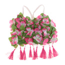 8PCS/SET Women Girls Ladies Fashionable Hula Grass Skirt Top Wrist Ankle Flower Hawaiian Costume Summer Beach Party Supplies 60CM Pink