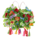 8PCS/SET Women Girls Ladies Fashionable Hula Grass Skirt Top Wrist Ankle Flower Hawaiian Costume Summer Beach Party Supplies Multi-Color