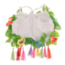 8PCS/SET Women Girls Ladies Fashionable Hula Grass Skirt Top Wrist Ankle Flower Hawaiian Costume Summer Beach Party Supplies Multi-Color