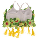 8PCS/SET Women Girls Ladies Fashionable Hula Grass Skirt Top Wrist Ankle Flower Hawaiian Costume Summer Beach Party Supplies Clothing Accessory 80CM Yellow
