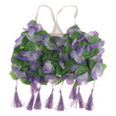 8PCS/SET Women Girls Ladies Fashionable Hula Grass Skirt Top Wrist Ankle Flower Hawaiian Costume Summer Beach Party Supplies 80CM Purple