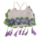 8PCS/SET Women Girls Ladies Fashionable Hula Grass Skirt Top Wrist Ankle Flower Hawaiian Costume Summer Beach Party Supplies 80CM Purple