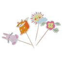 24/set Animals Flower Cake Cupcake Topper Pick for Kids Birthday Party DÃ©cor