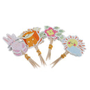 24/set Animals Flower Cake Cupcake Topper Pick for Kids Birthday Party DÃ©cor