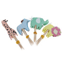 24pcs /Set Zoo Animal Cupcake Picks Cake Toppers Party Favors Decoration
