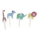 24pcs /Set Zoo Animal Cupcake Picks Cake Toppers Party Favors Decoration