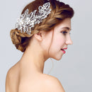Elegant Women Girls Crystal Flower Pearls Hair Clip Barrette Headpieces Hair Jewelry Costume