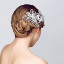 Elegant Women Girls Crystal Flower Pearls Hair Clip Barrette Headpieces Hair Jewelry Costume