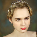 Elegant Women Lady Crystal Pearls Flower Headband Wedding Party Hair jewelry Costume