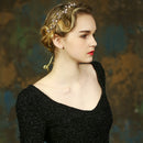 Elegant Women Lady Crystal Pearls Flower Headband Wedding Party Hair jewelry Costume
