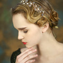 Elegant Women Lady Crystal Pearls Flower Headband Wedding Party Hair jewelry Costume