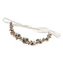 Elegant Women Lady Crystal Pearls Flower Headband Wedding Party Hair jewelry Costume