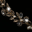 Elegant Women Lady Crystal Pearls Flower Headband Wedding Party Hair jewelry Costume
