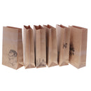 6pcs Kraft Block Bottom Black Round Stickers Paper Bags Party Sandwich Bread Food Wedding Candy Bags 15x22 cm