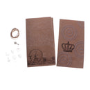 6pcs Kraft Block Bottom Black Round Stickers Paper Bags Party Sandwich Bread Food Wedding Candy Bags 15x22 cm