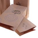 6pcs Kraft Block Bottom Black Round Stickers Paper Bags Party Sandwich Bread Food Wedding Candy Bags 15x22 cm