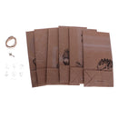 6pcs Kraft Block Bottom Black Round Stickers Paper Bags Party Sandwich Bread Food Wedding Candy Bags 15x22 cm