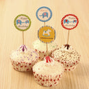 Pack of 24 Paper Happy Birthday Cupcake Cards Cake Topper Party Decoration